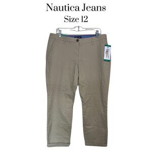 Nautica Jeans Women’s Khaki Pants Size 12 – Zip Fly Button Front Casual Trousers